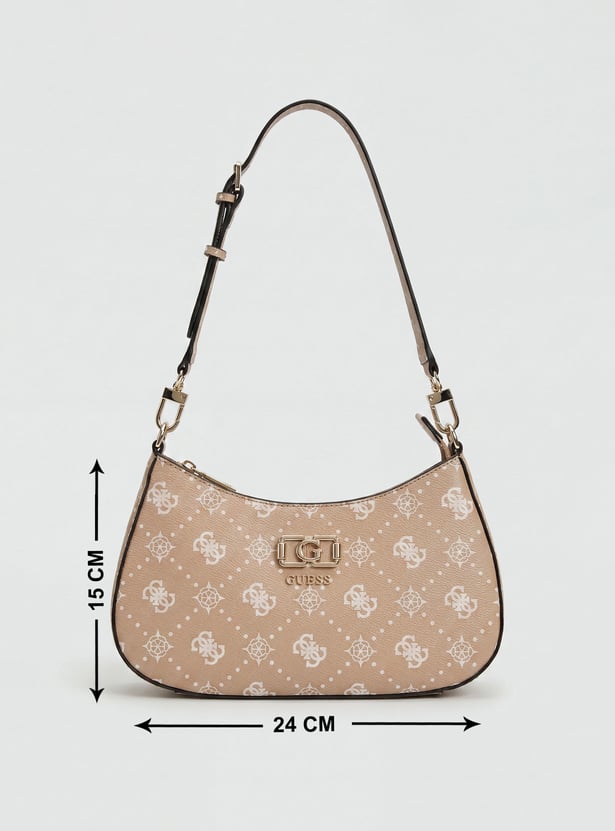 GUESS Monogram Print Shoulder Bag