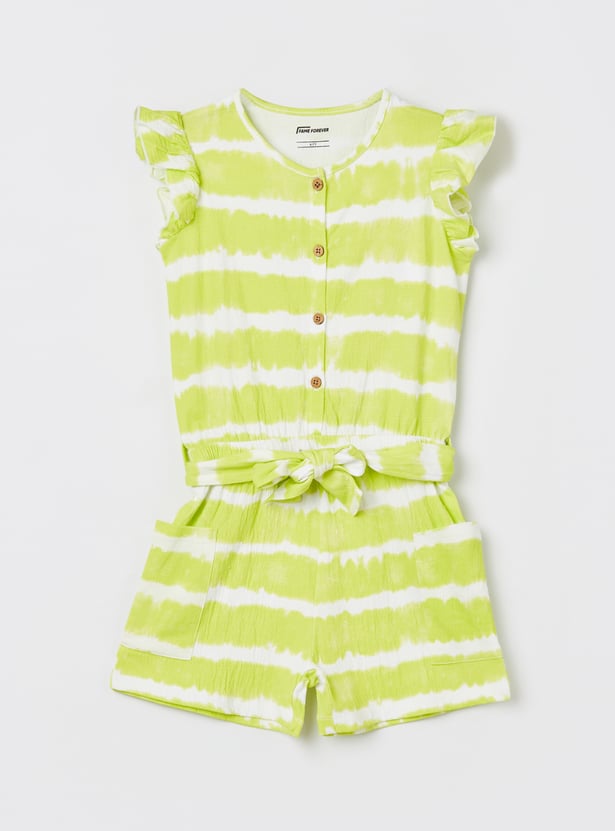 FAME FOREVER Girls Tie & Dye Playsuit
