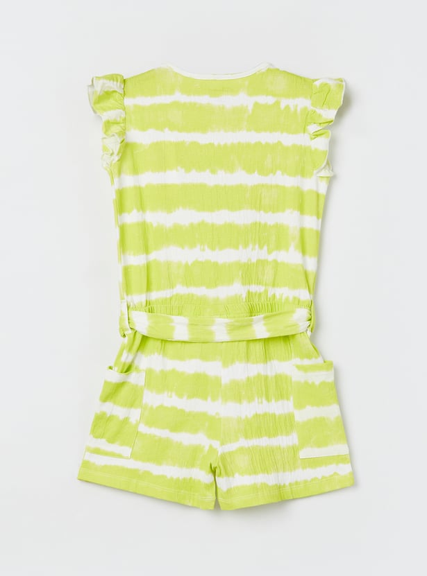 FAME FOREVER Girls Tie & Dye Playsuit