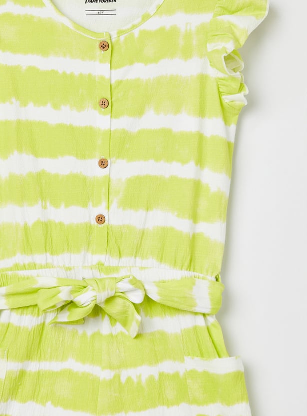 FAME FOREVER Girls Tie & Dye Playsuit