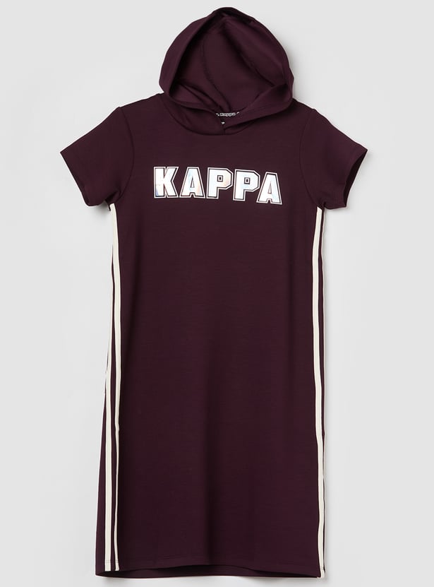 KAPPA Girls Graphic Print Hooded Dress