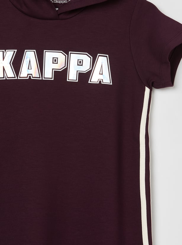 KAPPA Girls Graphic Print Hooded Dress