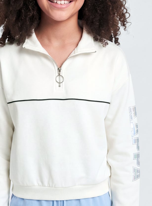 KAPPA Girls Typography Print Sweatshirt