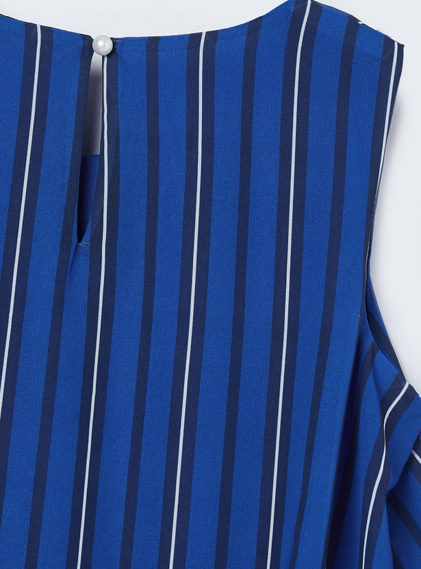 FAME FOREVER Girls Striped Bow Design Dress