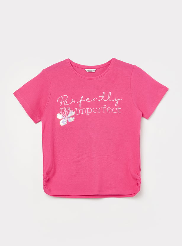 FAME FOREVER Girls Embroidered T-shirt