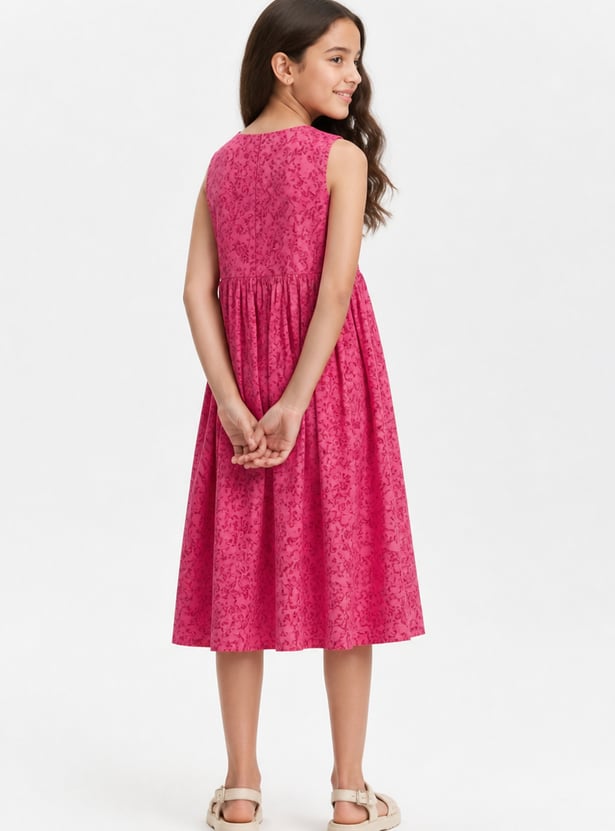 MELANGE Girls Printed Wrap Dress