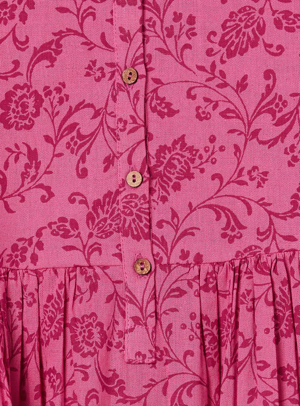 MELANGE Girls Floral Print Dress