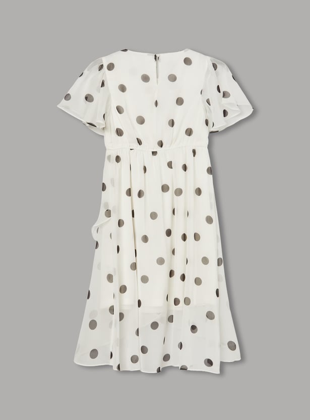 FAME FOREVER Girls Polka Dot A-Line Dress