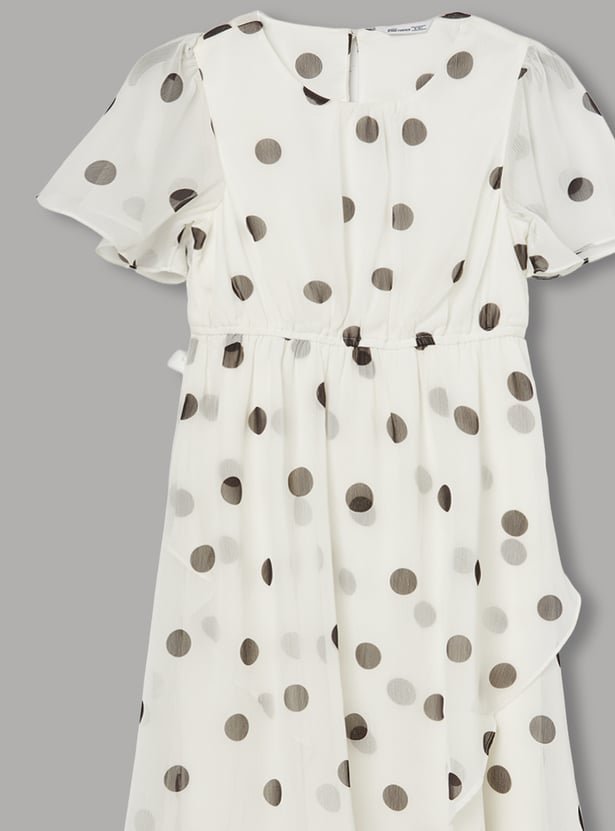 FAME FOREVER Girls Polka Dot A-Line Dress