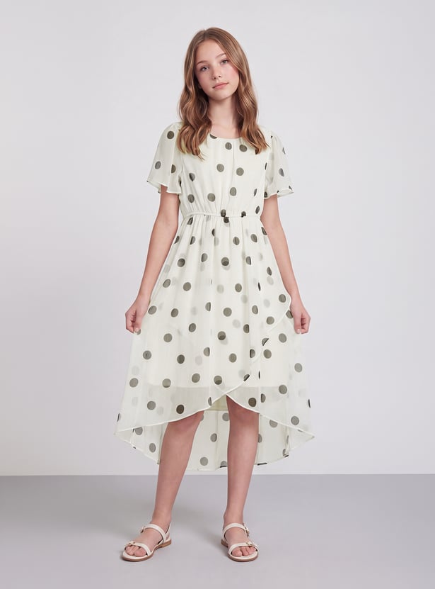 FAME FOREVER Girls Polka Dot A-Line Dress