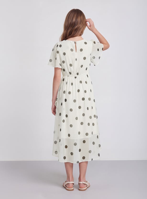 FAME FOREVER Girls Polka Dot A-Line Dress