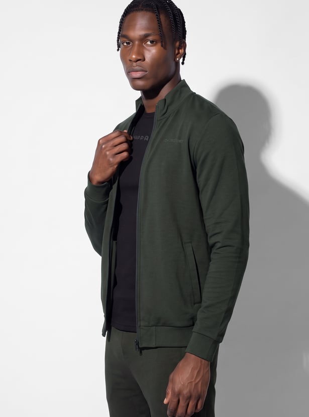 KAPPA Solid Zip-Up Sweatshirt
