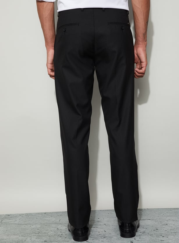 CODE Solid Slim Tapered Formal Trousers