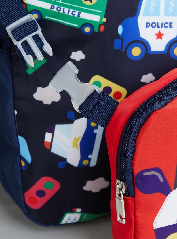 GINGER Girls Police Print Backpack