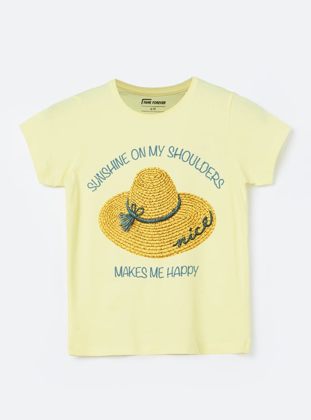 FAME FOREVER Girls Graphic Print T-shirt