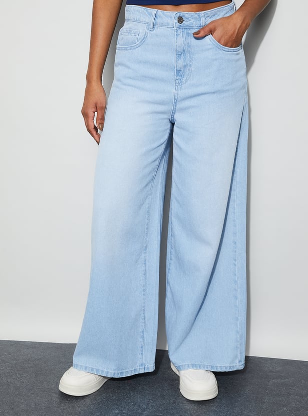 GINGER Solid High-Waist Jeans