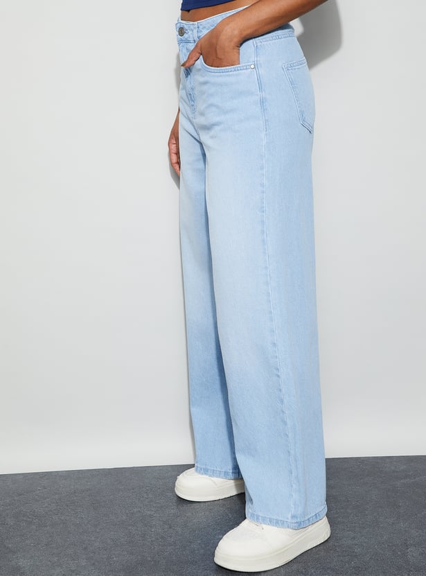 GINGER Solid High-Waist Jeans
