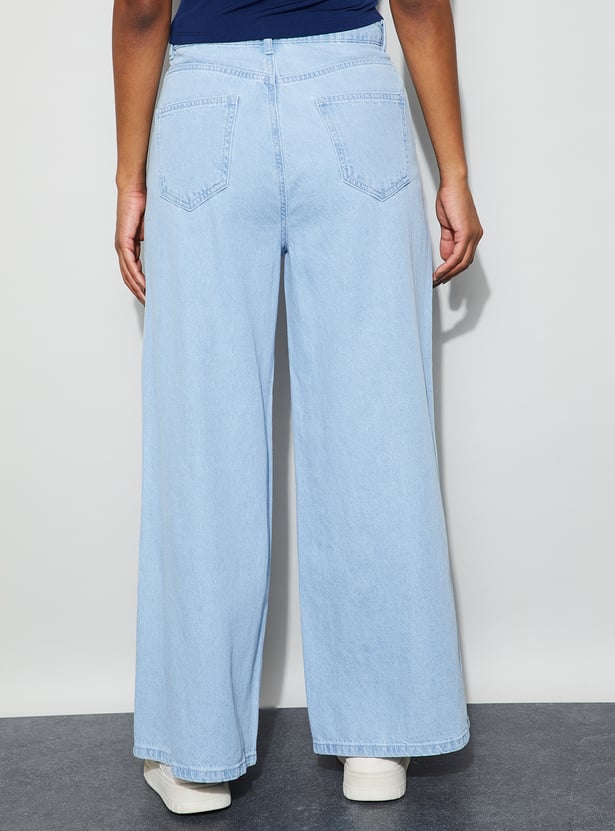 GINGER Solid High-Waist Jeans