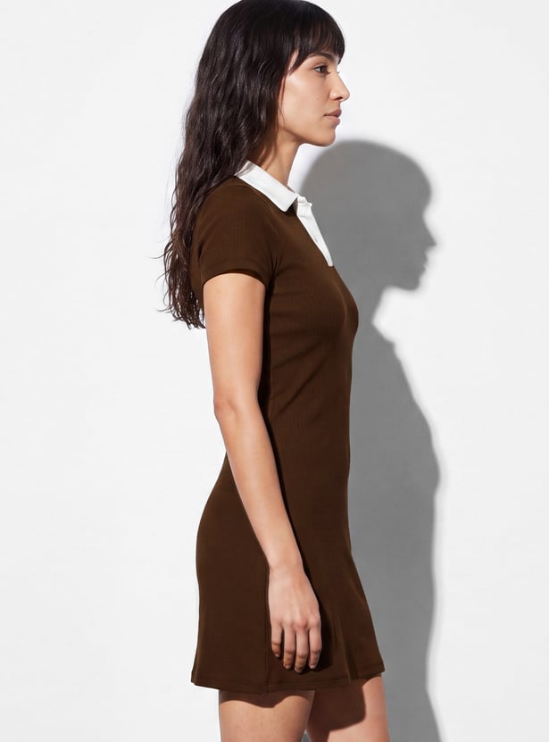 GINGER Solid Mini Dress