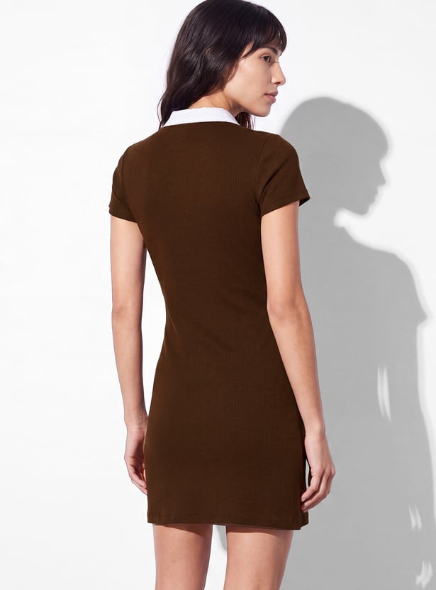 GINGER Solid Mini Dress