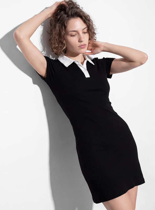 GINGER Solid Mini Dress