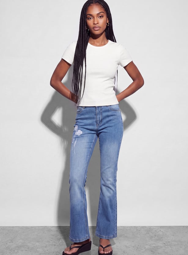 GINGER Solid Crop T-shirt