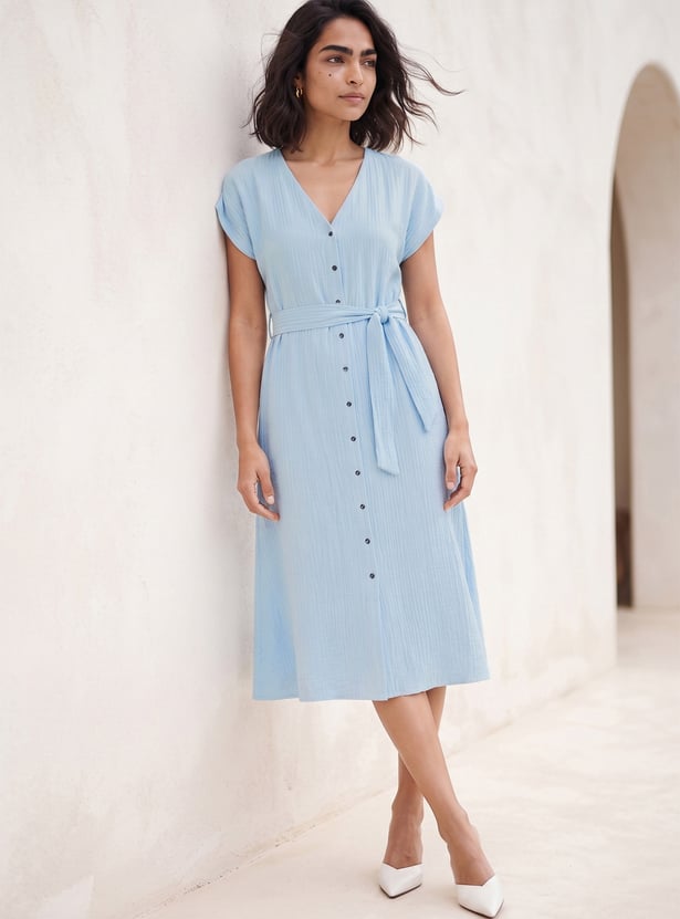 CODE Textured Midi Dress