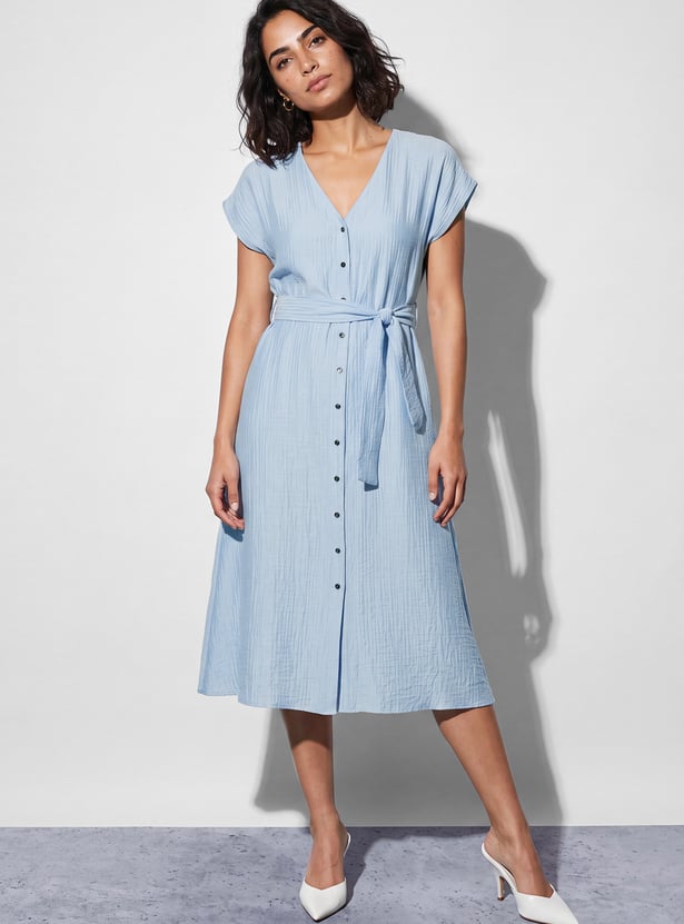 CODE Textured Midi Dress