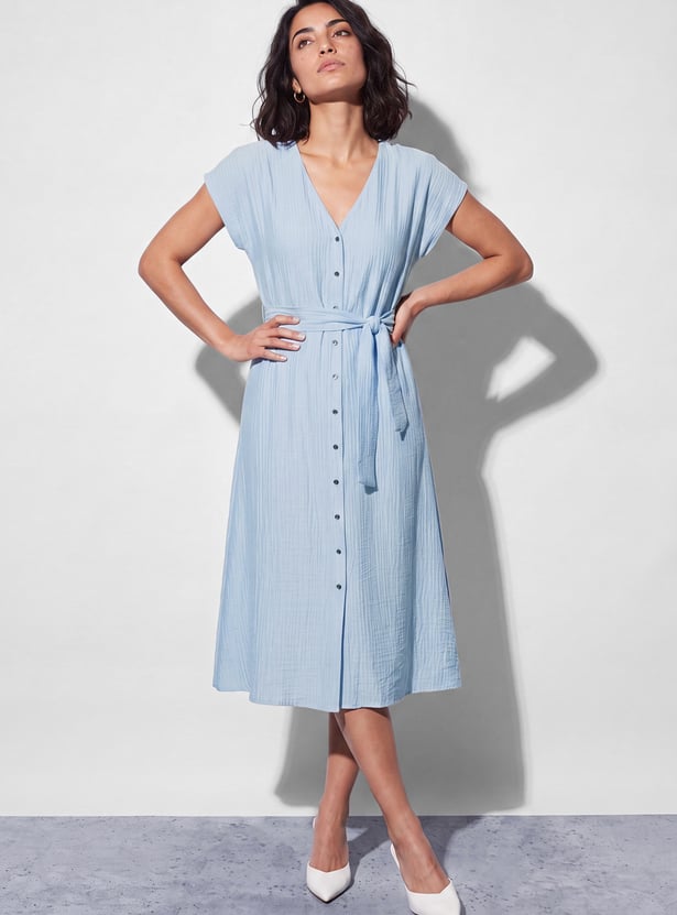 CODE Textured Midi Dress