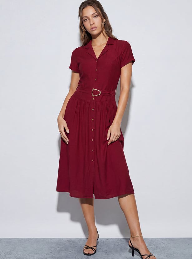CODE Solid Midi Dress