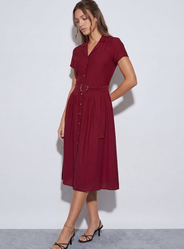 CODE Solid Midi Dress