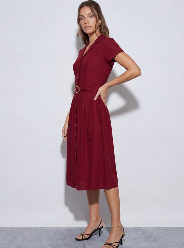 CODE Solid Midi Dress