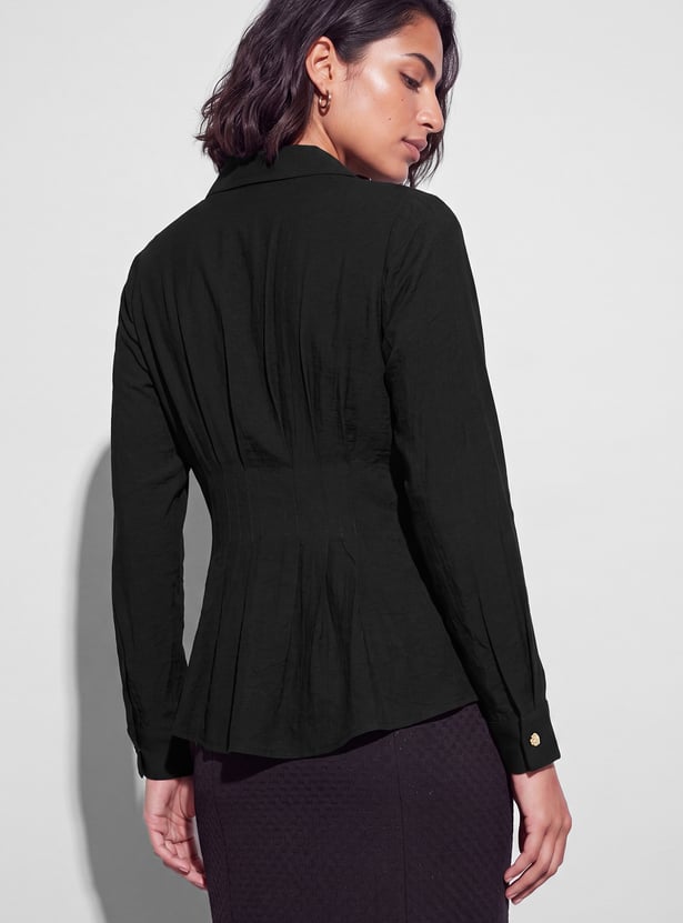 CODE Pintuck Detailed Shirt