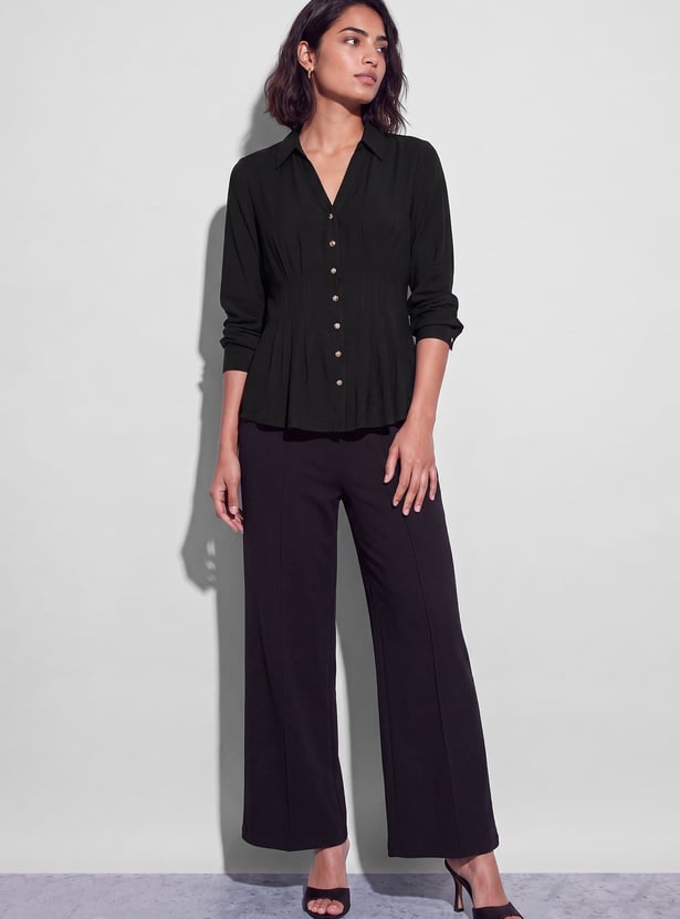 CODE Pintuck Detailed Shirt