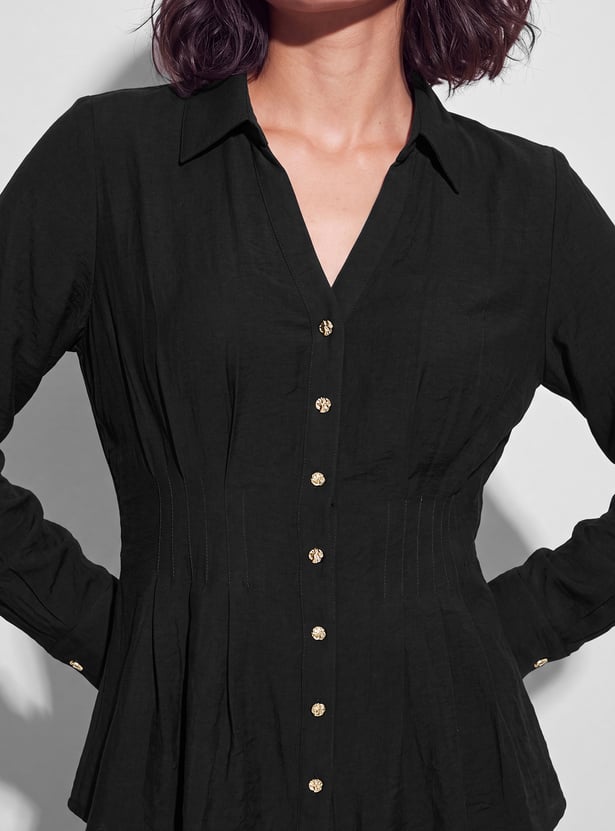 CODE Pintuck Detailed Shirt