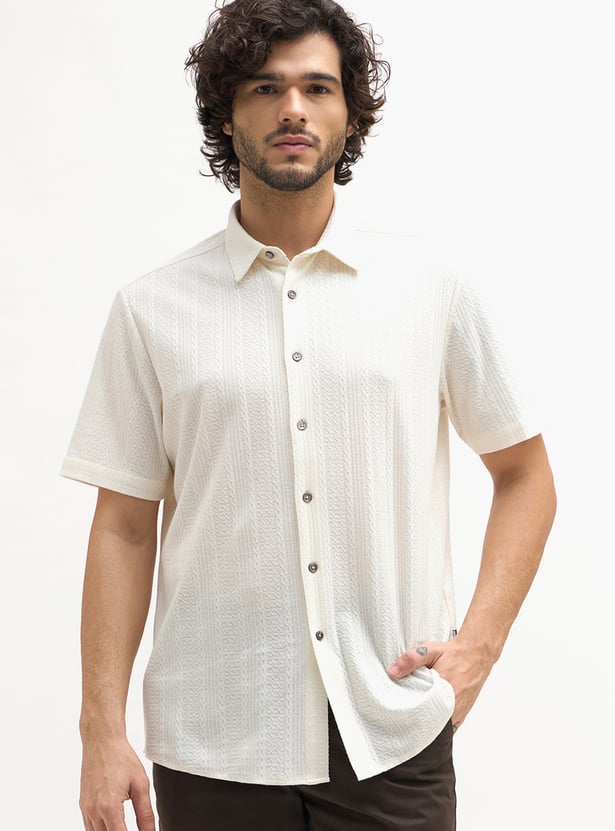 FAHRENHEIT Textured Regular Fit Shirt