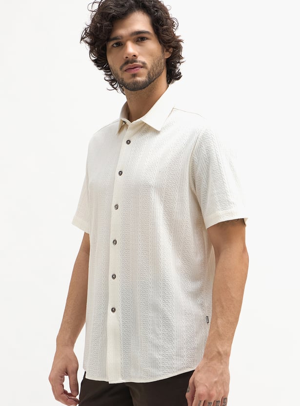 FAHRENHEIT Textured Regular Fit Shirt