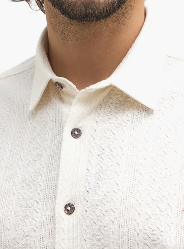 FAHRENHEIT Textured Regular Fit Shirt