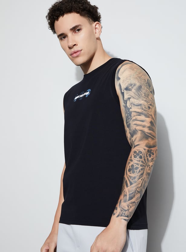 KAPPA Printed Sleeveless Crew Neck T-shirt
