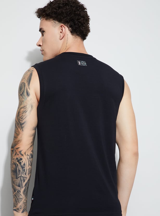KAPPA Printed Sleeveless Crew Neck T-shirt