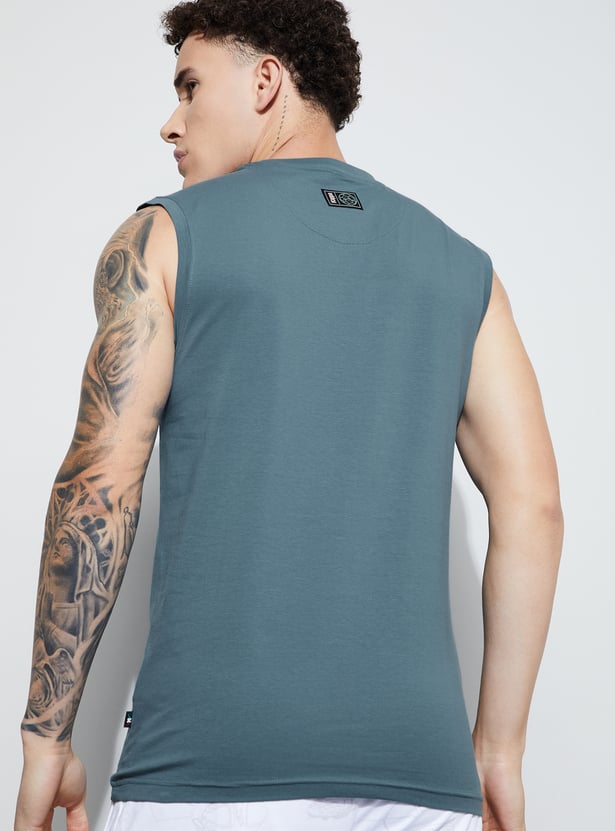 KAPPA Printed Sleeveless Crew Neck T-shirt