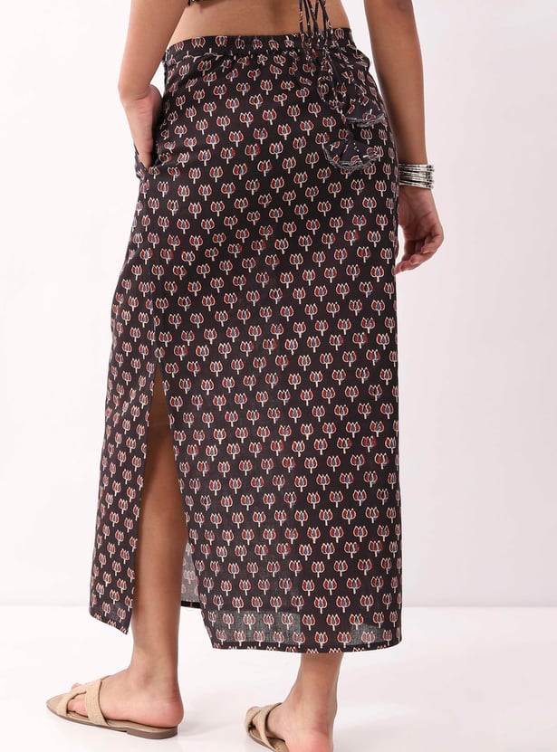 BIBA Floral Print Maxi Skirt