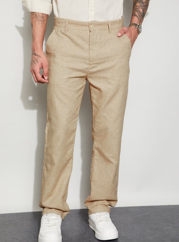CODE UNWIND Solid Regular Fit Trousers