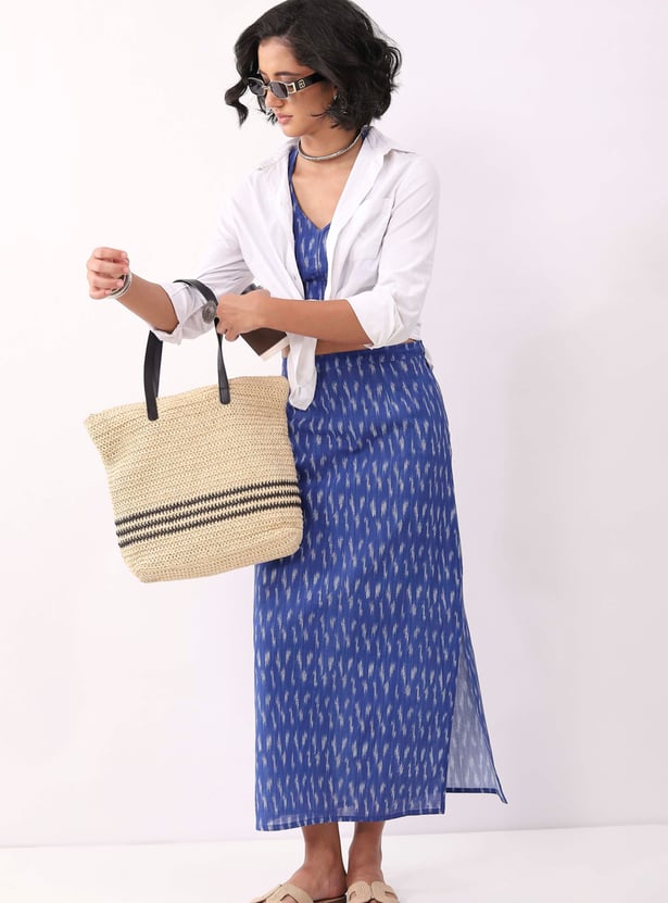 BIBA Ikat Print Midi Skirt
