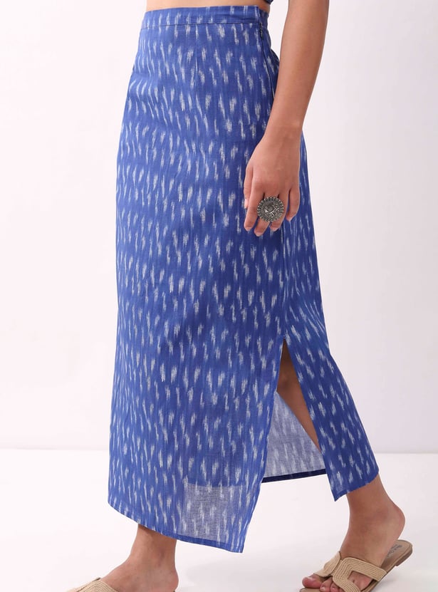 BIBA Ikat Print Midi Skirt