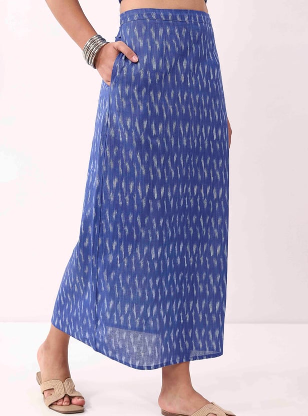 BIBA Ikat Print Midi Skirt