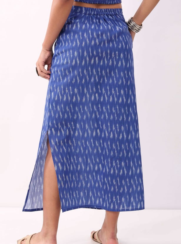 BIBA Ikat Print Midi Skirt