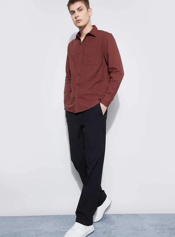 FAME FOREVER Solid Smart Fit Shirt