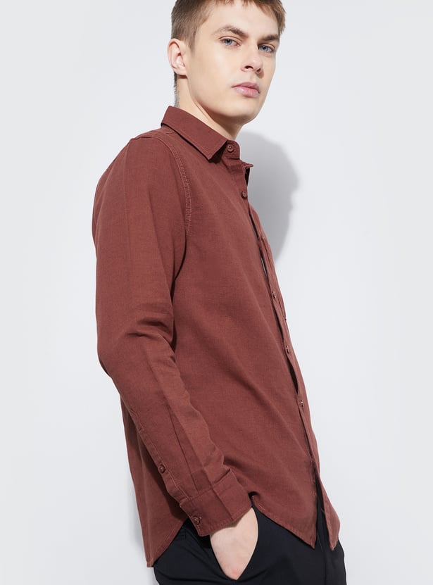 FAME FOREVER Solid Smart Fit Shirt