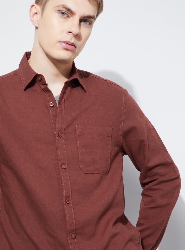 FAME FOREVER Solid Smart Fit Shirt